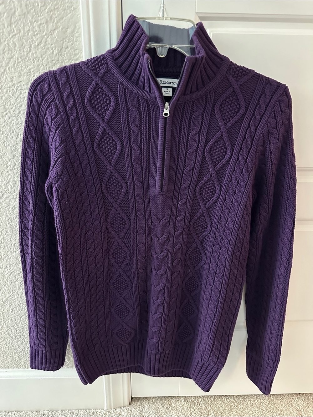 croft & barrow Purple Cable-Knit Half-Zip Sweater